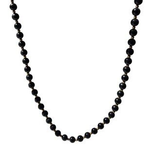 Vintage Elegant Black Beaded Necklace Retro Minimalist Fashion Jewelry Women